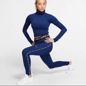 Nike Pro Women’s Metallic Taping Tights Workout Active Wear XXL